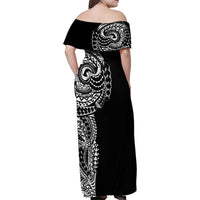 Polynesian Art Traditional Tattoo Family Matching Off Shoulder Maxi Dress and Hawaiian Shirt Simple Style LT03 - Polynesian Pride