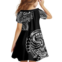 Polynesian Art Traditional Tattoo Family Matching Off Shoulder Short Dress and Hawaiian Shirt Simple Style LT03 - Polynesian Pride