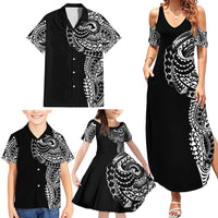 Polynesian Art Traditional Tattoo Family Matching Summer Maxi Dress and Hawaiian Shirt Simple Style LT03 - Polynesian Pride