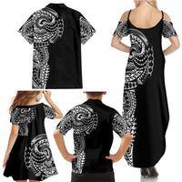 Polynesian Art Traditional Tattoo Family Matching Summer Maxi Dress and Hawaiian Shirt Simple Style LT03 - Polynesian Pride