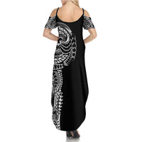 Polynesian Art Traditional Tattoo Family Matching Summer Maxi Dress and Hawaiian Shirt Simple Style LT03 - Polynesian Pride