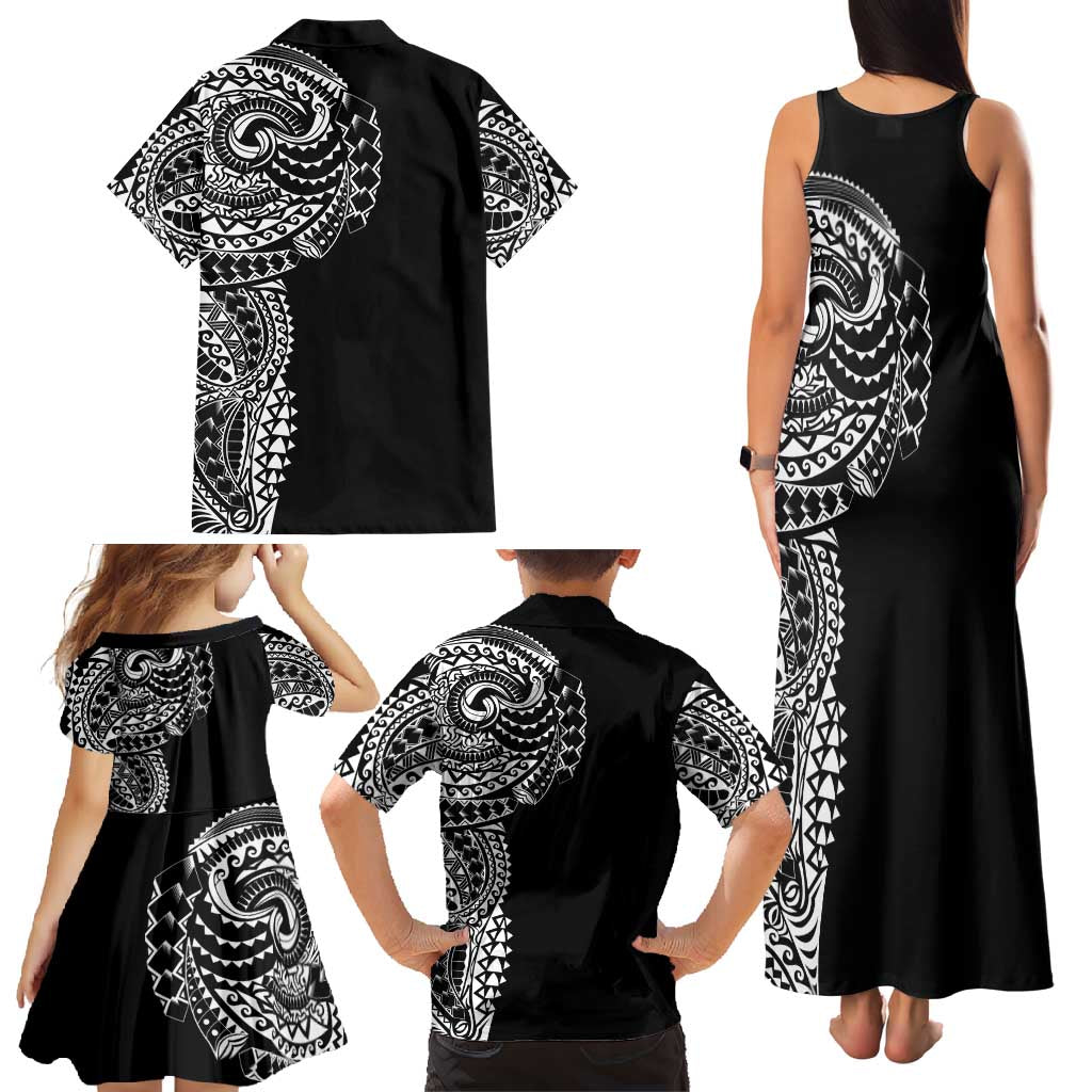 Polynesian Art Traditional Tattoo Family Matching Tank Maxi Dress and Hawaiian Shirt Simple Style LT03 - Polynesian Pride