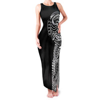 Polynesian Art Traditional Tattoo Family Matching Tank Maxi Dress and Hawaiian Shirt Simple Style LT03 Mom's Dress Black - Polynesian Pride