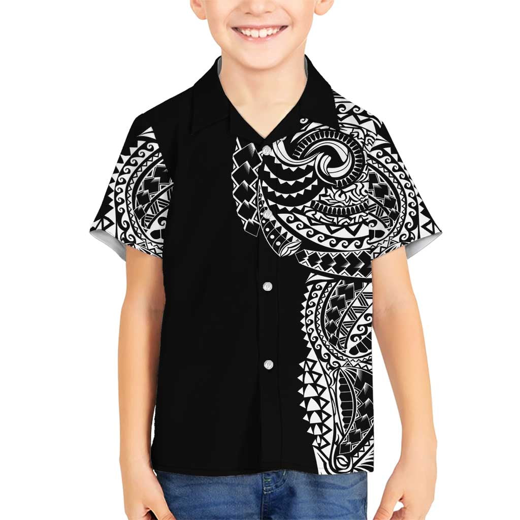 Polynesian Art Traditional Tattoo Family Matching Tank Maxi Dress and Hawaiian Shirt Simple Style LT03 Son's Shirt Black - Polynesian Pride