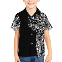 Polynesian Art Traditional Tattoo Family Matching Tank Maxi Dress and Hawaiian Shirt Simple Style LT03 Son's Shirt Black - Polynesian Pride