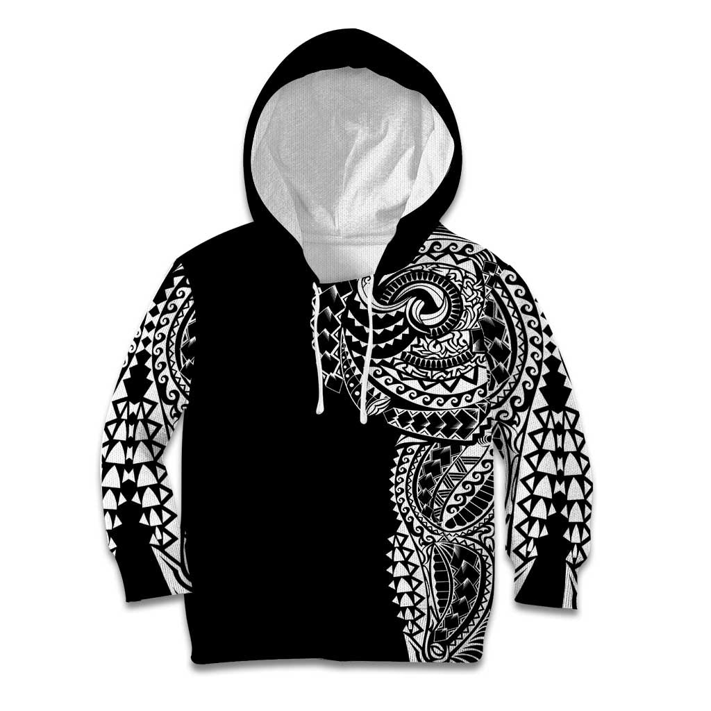 Polynesian Art Traditional Tattoo Kid Hoodie Simple Style LT03 Hoodie Black - Polynesian Pride