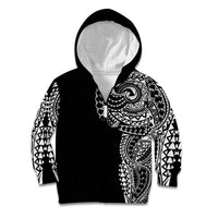 Polynesian Art Traditional Tattoo Kid Hoodie Simple Style LT03 Zip Hoodie Black - Polynesian Pride