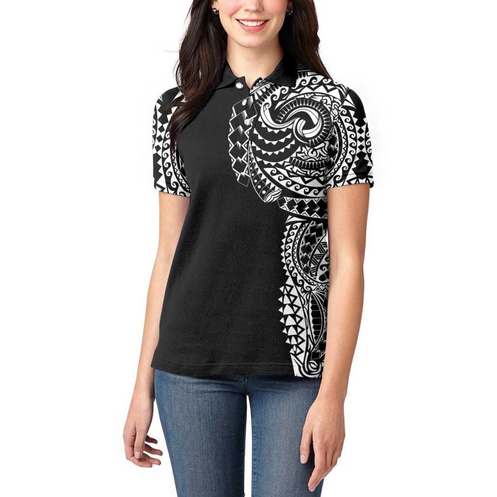 Polynesian Art Traditional Tattoo Women Polo Shirt Simple Style
