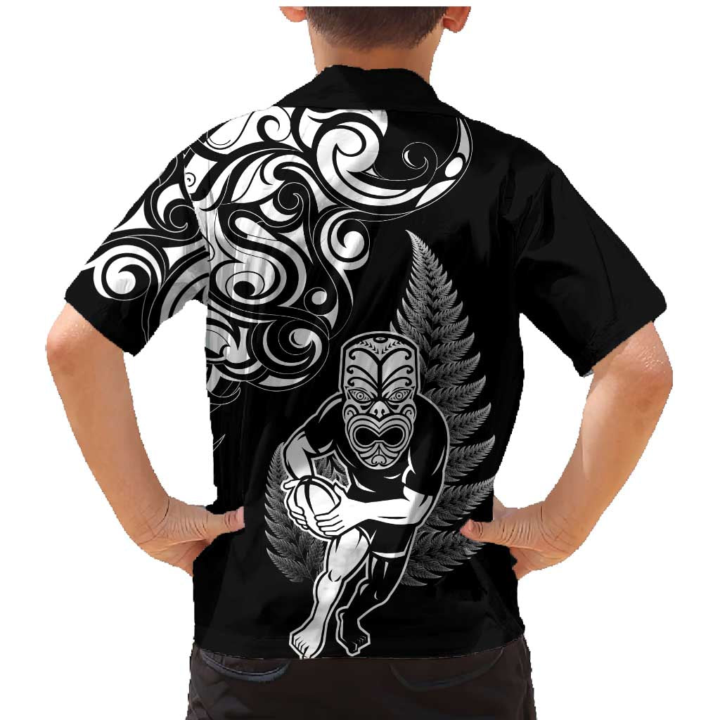 New Zealand Maori Warrior Rugby Family Matching Mermaid Dress and Hawaiian Shirt Silver Fern LT03 - Polynesian Pride
