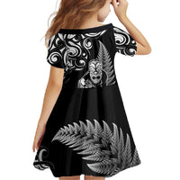 New Zealand Maori Warrior Rugby Family Matching Off Shoulder Maxi Dress and Hawaiian Shirt Silver Fern LT03 - Polynesian Pride