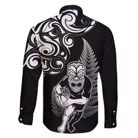 New Zealand Maori Warrior Rugby Family Matching Short Sleeve Bodycon Dress and Hawaiian Shirt Silver Fern LT03 - Polynesian Pride