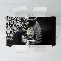 New Zealand Maori Warrior Rugby Tablecloth Silver Fern LT03 Black - Polynesian Pride