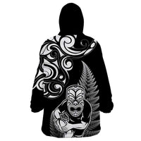 New Zealand Maori Warrior Rugby Wearable Blanket Hoodie Silver Fern LT03 - Polynesian Pride