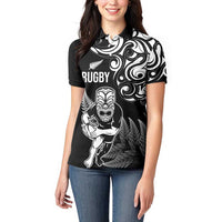 New Zealand Maori Warrior Rugby Women Polo Shirt Silver Fern