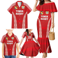 Custom Tonga Pacific Rugby 2024 Family Matching Mermaid Dress and Hawaiian Shirt Ngatu Tribal Pattern LT03 - Polynesian Pride