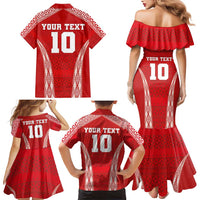 Custom Tonga Pacific Rugby 2024 Family Matching Mermaid Dress and Hawaiian Shirt Ngatu Tribal Pattern LT03 - Polynesian Pride