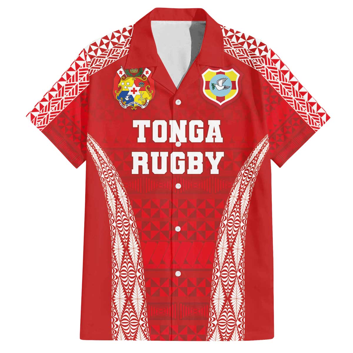 Custom Tonga Pacific Rugby 2024 Family Matching Puletasi and Hawaiian Shirt Ngatu Tribal Pattern