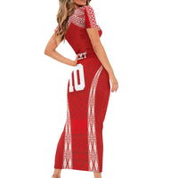 Custom Tonga Pacific Rugby 2024 Family Matching Short Sleeve Bodycon Dress and Hawaiian Shirt Ngatu Tribal Pattern LT03 - Polynesian Pride