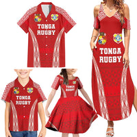 Custom Tonga Pacific Rugby 2024 Family Matching Summer Maxi Dress and Hawaiian Shirt Ngatu Tribal Pattern LT03 - Polynesian Pride