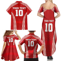 Custom Tonga Pacific Rugby 2024 Family Matching Summer Maxi Dress and Hawaiian Shirt Ngatu Tribal Pattern LT03 - Polynesian Pride