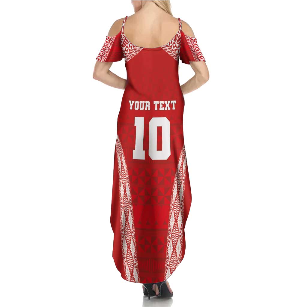 Custom Tonga Pacific Rugby 2024 Family Matching Summer Maxi Dress and Hawaiian Shirt Ngatu Tribal Pattern LT03 - Polynesian Pride