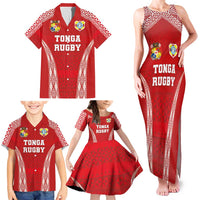 Custom Tonga Pacific Rugby 2024 Family Matching Tank Maxi Dress and Hawaiian Shirt Ngatu Tribal Pattern LT03 - Polynesian Pride