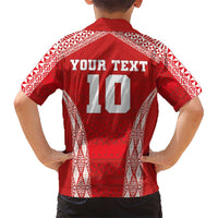 Custom Tonga Pacific Rugby 2024 Kid Hawaiian Shirt Ngatu Tribal Pattern LT03 - Polynesian Pride