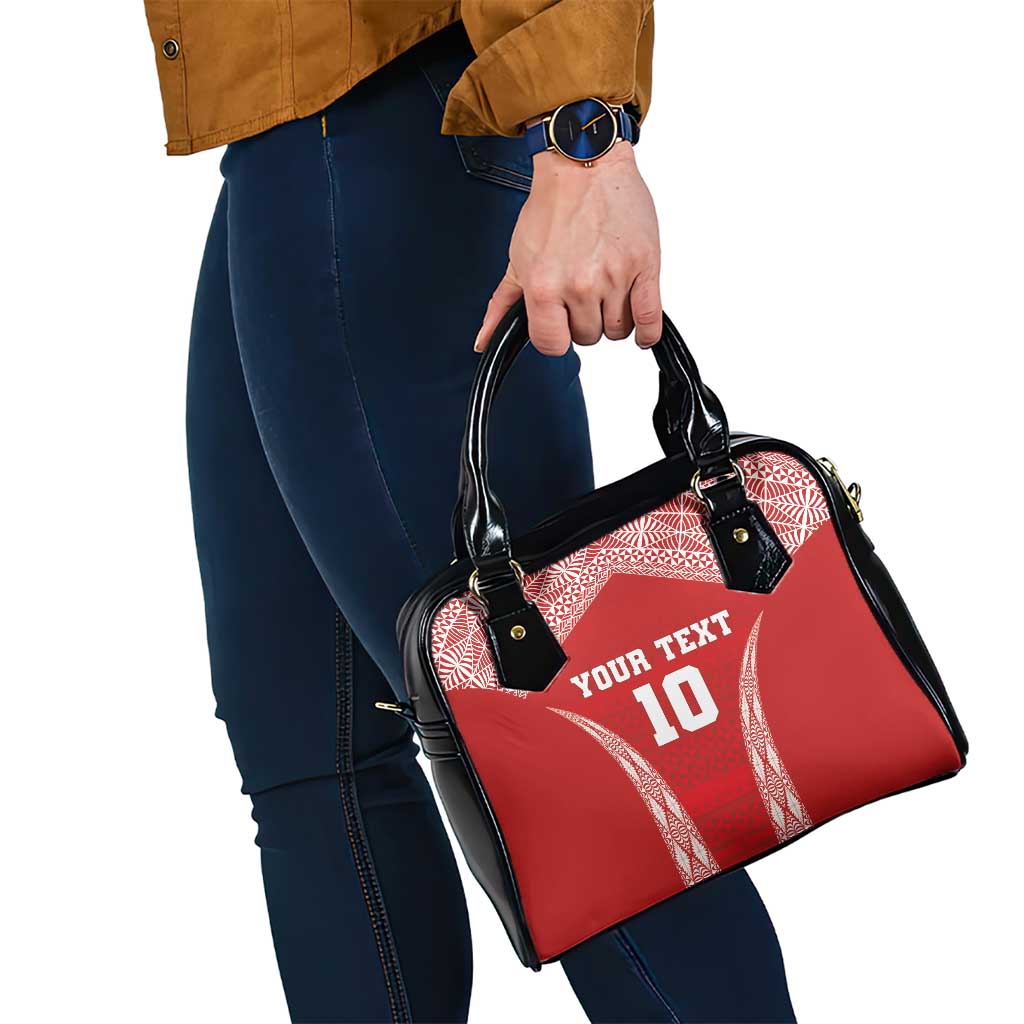 Custom Tonga Pacific Rugby 2024 Shoulder Handbag Ngatu Tribal Pattern