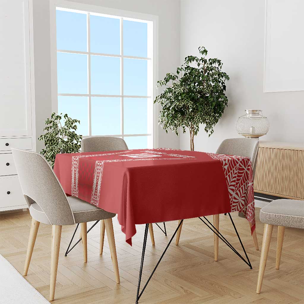 Custom Tonga Pacific Rugby 2024 Tablecloth Ngatu Tribal Pattern