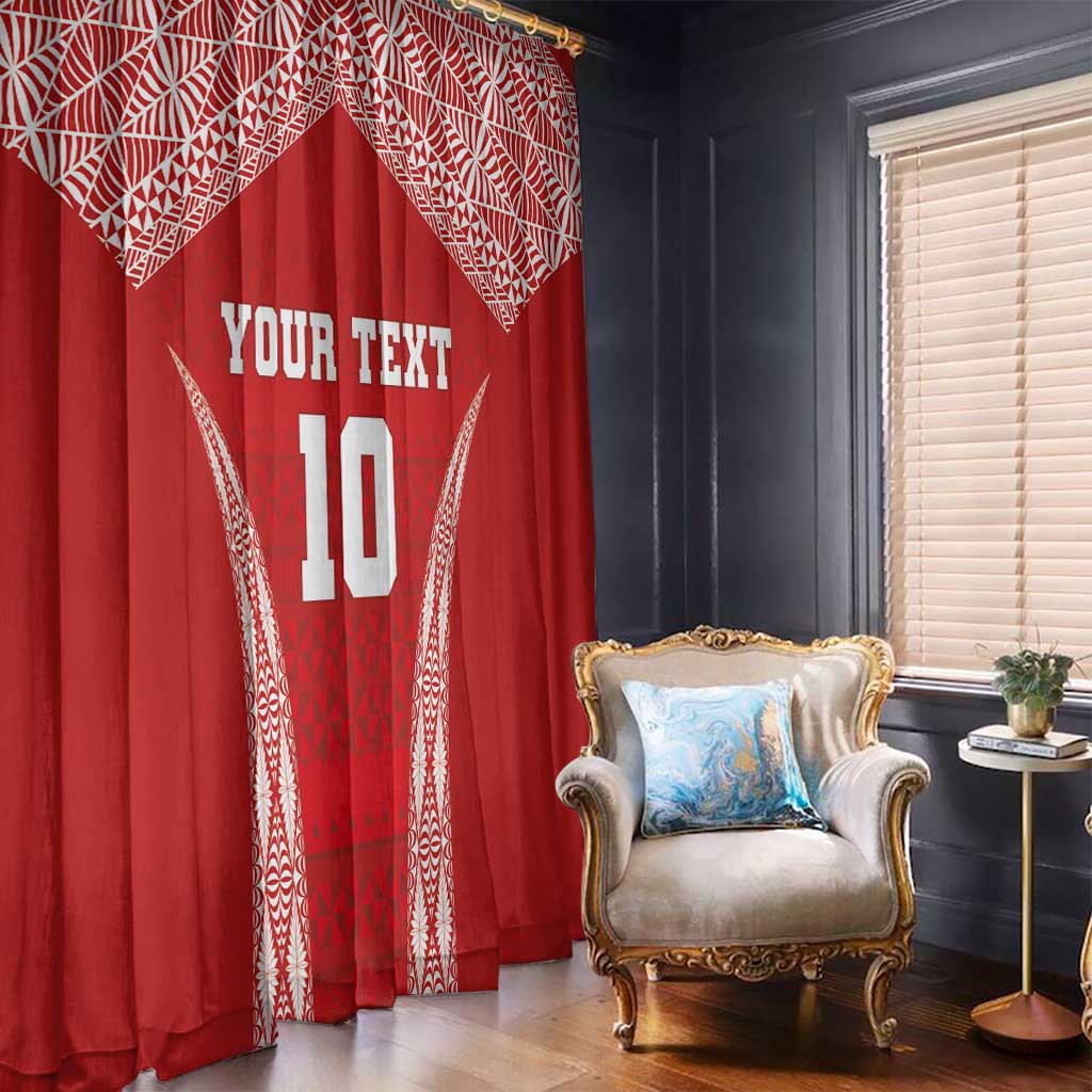 Custom Tonga Pacific Rugby 2024 Window Curtain Ngatu Tribal Pattern