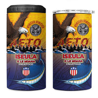 American Samoa Fautasi 4 in 1 Can Cooler Tumbler Bald Eage and Sailfish with Kakau Motifs LT03 One Size: 16 oz Yellow - Polynesian Pride