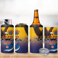 American Samoa Fautasi 4 in 1 Can Cooler Tumbler Bald Eage and Sailfish with Kakau Motifs LT03 - Polynesian Pride
