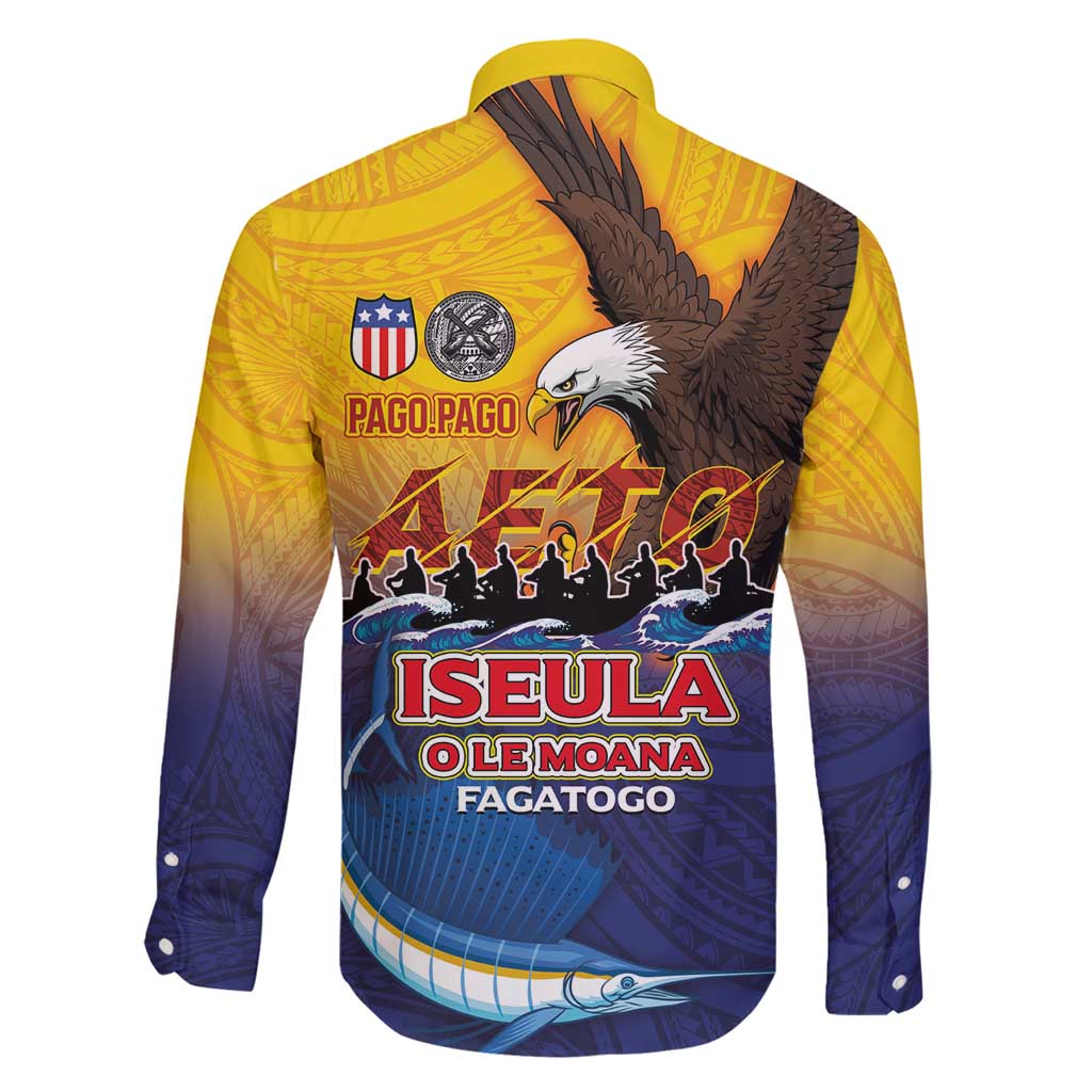 American Samoa Fautasi Family Matching Puletasi and Hawaiian Shirt Bald Eage and Sailfish with Kakau Motifs LT03 - Polynesian Pride