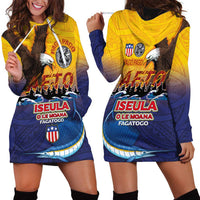 American Samoa Fautasi Hoodie Dress Bald Eage and Sailfish with Kakau Motifs LT03 - Polynesian Pride