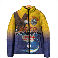 American Samoa Fautasi Padded Jacket Bald Eage and Sailfish with Kakau Motifs - Polynesian Pride