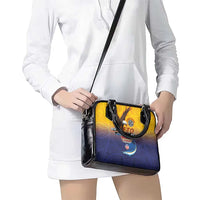 American Samoa Fautasi Shoulder Handbag Bald Eage and Sailfish with Kakau Motifs - Polynesian Pride