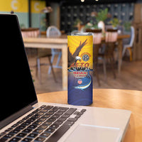 American Samoa Fautasi Skinny Tumbler Bald Eage and Sailfish with Kakau Motifs LT03 - Polynesian Pride
