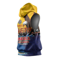 American Samoa Fautasi Sleeveless Hoodie Bald Eage and Sailfish with Kakau Motifs LT03 - Polynesian Pride