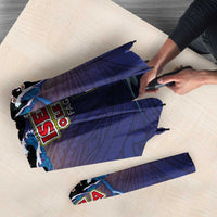 American Samoa Fautasi Umbrella Bald Eage and Sailfish with Kakau Motifs - Polynesian Pride