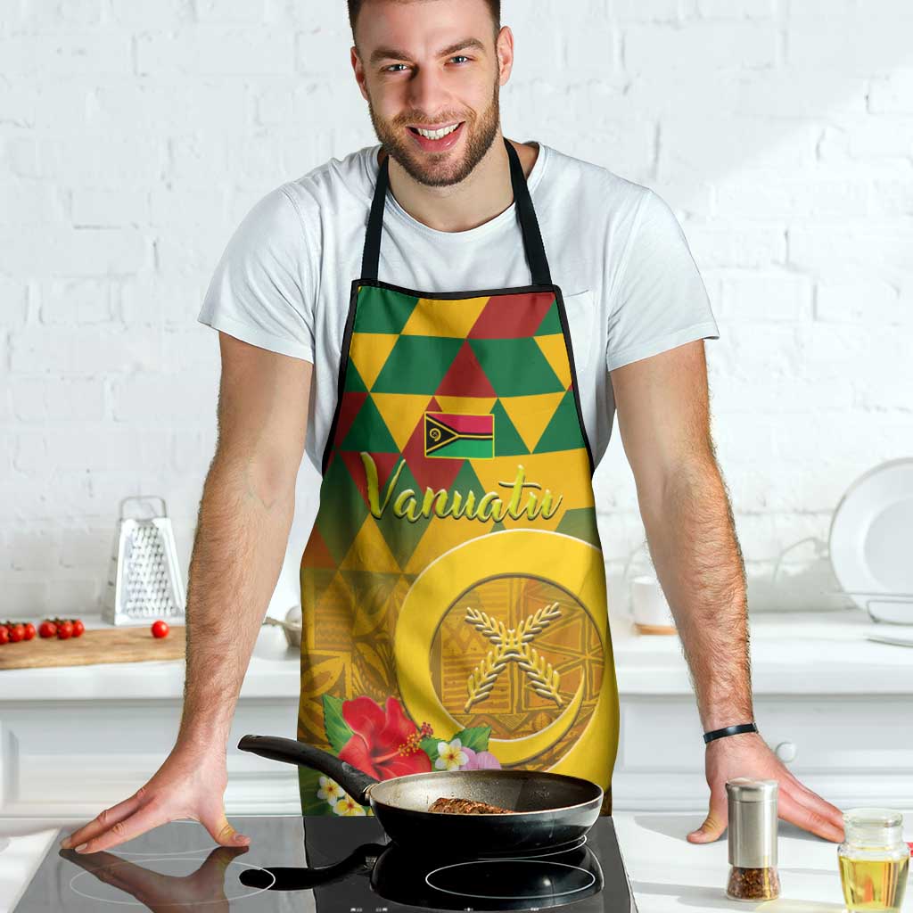 Melanesian Vanuatu Apron With Tapa Tribal Pattern and Triangle Geometric Tricolor - Polynesian Pride