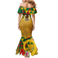 Melanesian Vanuatu Family Matching Mermaid Dress and Hawaiian Shirt With Tapa Tribal Pattern and Triangle Geometric Tricolor LT03 - Polynesian Pride