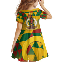 Melanesian Vanuatu Family Matching Off Shoulder Short Dress and Hawaiian Shirt With Tapa Tribal Pattern and Triangle Geometric Tricolor LT03 - Polynesian Pride