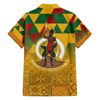 Melanesian Vanuatu Family Matching Puletasi and Hawaiian Shirt With Tapa Tribal Pattern and Triangle Geometric Tricolor LT03 - Polynesian Pride