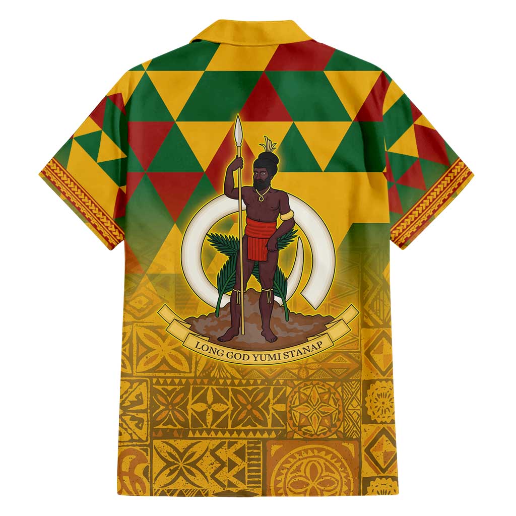 Melanesian Vanuatu Family Matching Short Sleeve Bodycon Dress and Hawaiian Shirt With Tapa Tribal Pattern and Triangle Geometric Tricolor LT03 - Polynesian Pride
