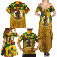 Melanesian Vanuatu Family Matching Summer Maxi Dress and Hawaiian Shirt With Tapa Tribal Pattern and Triangle Geometric Tricolor LT03 - Polynesian Pride