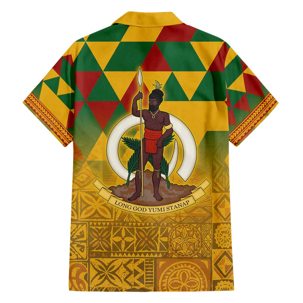 Melanesian Vanuatu Family Matching Summer Maxi Dress and Hawaiian Shirt With Tapa Tribal Pattern and Triangle Geometric Tricolor LT03 - Polynesian Pride