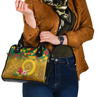 Melanesian Vanuatu Shoulder Handbag With Tapa Tribal Pattern and Triangle Geometric Tricolor - Polynesian Pride