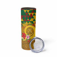 Melanesian Vanuatu Skinny Tumbler With Tapa Tribal Pattern and Triangle Geometric Tricolor LT03 - Polynesian Pride