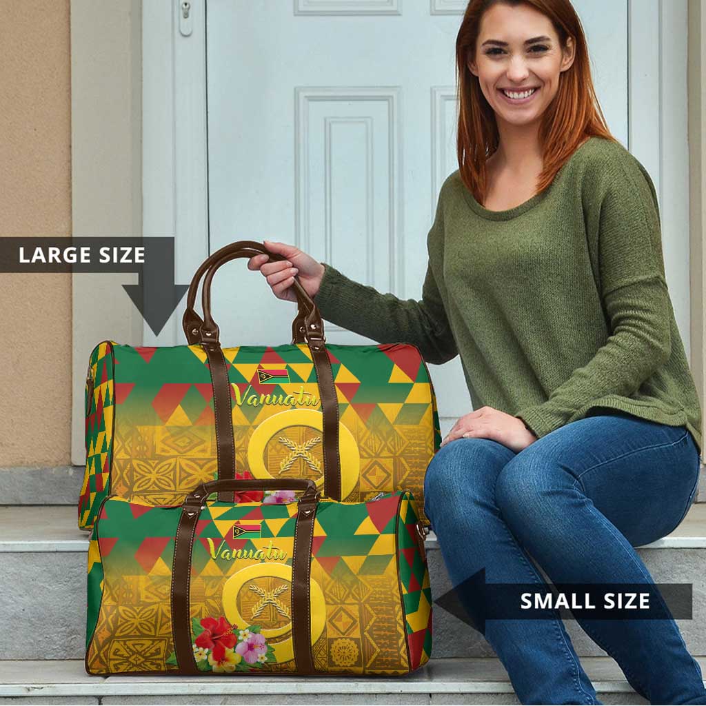 Melanesian Vanuatu Travel Bag With Tapa Tribal Pattern and Triangle Geometric Tricolor - Polynesian Pride