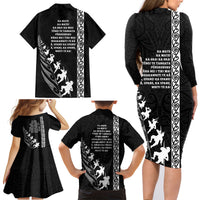 New Zealand Rugby Family Matching Long Sleeve Bodycon Dress and Hawaiian Shirt Haka Dance Tribal God Mask Maori Pattern LT03 - Polynesian Pride